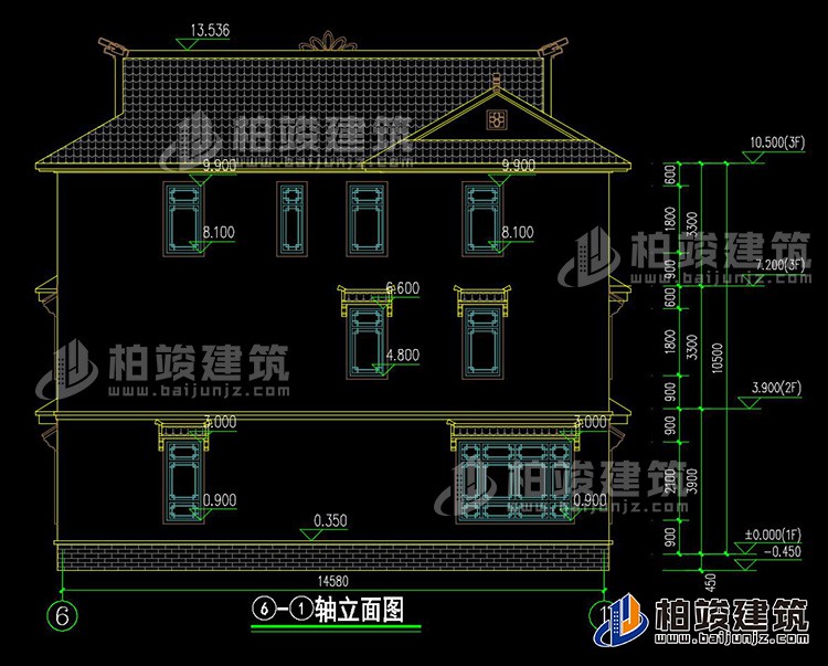 背立面图